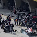 Carlos Sainz (ESP) Scuderia Toro Rosso STR11 makes a pit stop at Formula One World Championship, Rd3, Chinese Grand Prix, Race, Shanghai, China, Sunday 17 April 2016. © Sutton Motorsport Images