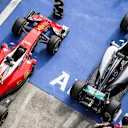 The cars of race winner Nico Rosberg (GER) Mercedes-Benz F1 W07 Hybrid and Sebastian Vettel (GER) Ferrari SF16-H in parc ferme at Formula One World Championship, Rd3, Chinese Grand Prix, Race, Shanghai, China, Sunday 17 April 2016. © Sutton Motorsport Images