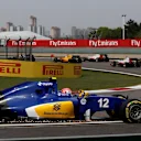Felipe Nasr (BRA) Sauber C35 with damage on lap one at Formula One World Championship, Rd3, Chinese Grand Prix, Race, Shanghai, China, Sunday 17 April 2016. © Sutton Motorsport Images