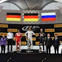 (L to R): Sebastian Vettel (GER) Ferrari, race winner Nico Rosberg (GER) Mercedes AMG F1 and Daniil Kvyat (RUS) Red Bull Racing celebrate on the podium at Formula One World Championship, Rd3, Chinese Grand Prix, Race, Shanghai, China, Sunday 17 April 2016. © Sutton Motorsport Images
