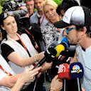 Fernando Alonso (ESP) McLaren talks with the media at Formula One World Championship, Rd3, Chinese Grand Prix, Preparations, Shanghai, China, Thursday 14 April 2016. © Sutton Motorsport Images