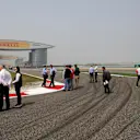 Charlie Whiting (GBR) FIA Delegate, Ron Meadows (GBR) Mercedes AMG F1 Team Manager and Andy Shovlin (GBR) Mercedes AMG F1 Engineer walk the track at Formula One World Championship, Rd3, Chinese Grand Prix, Preparations, Shanghai, China, Thursday 14 April 2016. © Sutton Motorsport Images