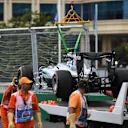The car of Nico Rosberg (GER) Mercedes-Benz F1 W07 Hybrid is recovered after stopping on track in FP2 at Formula One World Championship, Rd8, European Grand Prix, Practice, Baku City Circuit, Baku, Azerbaijan, Friday 17 June 2016. © Sutton Images