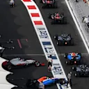 Cars leave pit lane at Formula One World Championship, Rd8, European Grand Prix, Qualifying, Baku City Circuit, Baku, Azerbaijan, Saturday 18 June 2016. © Sutton Images