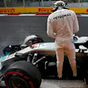 Lewis Hamilton (GBR) Mercedes-Benz F1 W07 Hybrid crashed in Q3 at Formula One World Championship, Rd8, European Grand Prix, Qualifying, Baku City Circuit, Baku, Azerbaijan, Saturday 18 June 2016. © Sutton Images