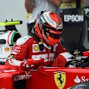 Kimi Raikkonen (FIN) Ferrari SF16-H in parc ferme at Formula One World Championship, Rd8, European Grand Prix, Qualifying, Baku City Circuit, Baku, Azerbaijan, Saturday 18 June 2016. © Sutton Images