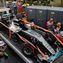 The crashed car of Lewis Hamilton (GBR) Mercedes-Benz F1 W07 Hybrid in Q3 at Formula One World Championship, Rd8, European Grand Prix, Qualifying, Baku City Circuit, Baku, Azerbaijan, Saturday 18 June 2016. © Sutton Images