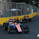 Pascal Wehrlein (GER) Manor Racing MRT05 at the start of the race at Formula One World Championship, Rd8, European Grand Prix, Race, Baku City Circuit, Baku, Azerbaijan, Sunday 19 June 2016. © Sutton Images