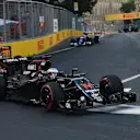 Fernando Alonso (ESP) McLaren MP4-31 at the start of the race at Formula One World Championship, Rd8, European Grand Prix, Race, Baku City Circuit, Baku, Azerbaijan, Sunday 19 June 2016. © Sutton Images