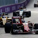 Sebastian Vettel (GER) Ferrari SF16-H celebrates at the end of the race at Formula One World Championship, Rd8, European Grand Prix, Race, Baku City Circuit, Baku, Azerbaijan, Sunday 19 June 2016. © Sutton Images