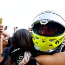 Sergio Perez (MEX) Force India celebrates in parc ferme with the team at Formula One World Championship, Rd8, European Grand Prix, Race, Baku City Circuit, Baku, Azerbaijan, Sunday 19 June 2016. © Sutton Images