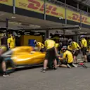 Renault Sport F1 Team practice pit stops at Formula One World Championship, Rd8, European Grand Prix, Race, Baku City Circuit, Baku, Azerbaijan, Sunday 19 June 2016. © Sutton Images
