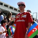 Kimi Raikkonen (FIN) Ferrari on the drivers parade at Formula One World Championship, Rd8, European Grand Prix, Race, Baku City Circuit, Baku, Azerbaijan, Sunday 19 June 2016. © Sutton Images