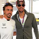 Fernando Alonso (ESP) McLaren Enrique Iglesias (ESP) at Formula One World Championship, Rd8, European Grand Prix, Race, Baku City Circuit, Baku, Azerbaijan, Sunday 19 June 2016. © Sutton Images