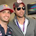 Carlos Sainz jr (ESP) Scuderia Toro Rosso with Enrique Iglesias (ESP) at Formula One World Championship, Rd8, European Grand Prix, Race, Baku City Circuit, Baku, Azerbaijan, Sunday 19 June 2016. © Sutton Images