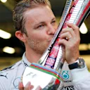 Race winner Nico Rosberg (GER) Mercedes AMG F1 celebrates with the trophy at Formula One World Championship, Rd8, European Grand Prix, Race, Baku City Circuit, Baku, Azerbaijan, Sunday 19 June 2016. © Sutton Images