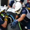 Williams mechanics and Pirelli tyres at Formula One World Championship, Rd8, European Grand Prix, Preparations, Baku City Circuit, Baku, Azerbaijan, Thursday 16 June 2016. © Sutton Images