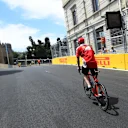 Kimi Raikkonen (FIN) Ferrari cycles the track at Formula One World Championship, Rd8, European Grand Prix, Preparations, Baku City Circuit, Baku, Azerbaijan, Thursday 16 June 2016. © Sutton Images