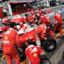 Sebastian Vettel (GER) Ferrari SF16-H makes a practice pitstop at Formula One World Championship, Rd12, German Grand Prix, Practice, Hockenheim, Germany, Friday 29 July 2016. © Sutton Images