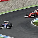 Felipe Nasr (BRA) Sauber C35 and Sebastian Vettel (GER) Ferrari SF16-H at Formula One World Championship, Rd12, German Grand Prix, Practice, Hockenheim, Germany, Friday 29 July 2016. © Sutton Images