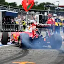 Sebastian Vettel (GER) Ferrari SF16-H tyre smoke at Formula One World Championship, Rd12, German Grand Prix, Practice, Hockenheim, Germany, Friday 29 July 2016. © Sutton Images