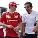 Kimi Raikkonen (FIN) Ferrari and Fernando Alonso (ESP) McLaren at Formula One World Championship, Rd12, German Grand Prix, Practice, Hockenheim, Germany, Friday 29 July 2016. © Sutton Images