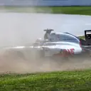 Romain Grosjean (FRA) Haas VF-16 spins accross the grass at Formula One World Championship, Rd12, German Grand Prix, Qualifying, Hockenheim, Germany, Saturday 30 July 2016. © Sutton Images