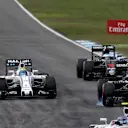 Felipe Massa (BRA) Williams FW38 and Jenson Button (GBR) McLaren MP4-31 battle at Formula One World Championship, Rd12, German Grand Prix, Race, Hockenheim, Germany, Sunday 31 July 2016. © Sutton Images