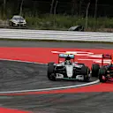 Nico Rosberg (GER) Mercedes-Benz F1 W07 Hybrid and Max Verstappen (NED) Red Bull Racing RB12 battle at Formula One World Championship, Rd12, German Grand Prix, Race, Hockenheim, Germany, Sunday 31 July 2016. © Sutton Images