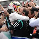Race winner Lewis Hamilton (GBR) Mercedes AMG F1 celebrates in parc ferme at Formula One World Championship, Rd12, German Grand Prix, Race, Hockenheim, Germany, Sunday 31 July 2016. © Sutton Images