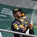 Daniel Ricciardo (AUS) Red Bull Racing celebrates on the podium with the champagne at Formula One World Championship, Rd12, German Grand Prix, Race, Hockenheim, Germany, Sunday 31 July 2016. © Sutton Images