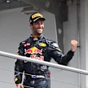 Daniel Ricciardo (AUS) Red Bull Racing celebrates on the podium at Formula One World Championship, Rd12, German Grand Prix, Race, Hockenheim, Germany, Sunday 31 July 2016. © Sutton Images
