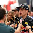 Max Verstappen (NED) Red Bull Racing talks with the media at Formula One World Championship, Rd12, German Grand Prix, Race, Hockenheim, Germany, Sunday 31 July 2016. © Sutton Images