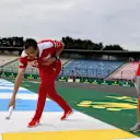 Sebastian Vettel (GER) Ferrari walks the track with Riccardo Adami (ITA) Ferrari Race Engineer and looks at the kerbs at Formula One World Championship, Rd12, German Grand Prix, Preparations, Hockenheim, Germany, Thursday 28 July 2016. © Sutton Images