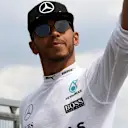 Lewis Hamilton (GBR) Mercedes AMG F1 returns from the Medical Centre and waves following his crash in FP2 at Formula One World Championship, Rd11, Practice, Hungaroring, Hungary, Friday 22 July 2016. © Sutton Images