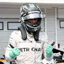 Pole sitter Nico Rosberg (GER) Mercedes AMG F1 celebrates in parc ferme  in parc ferme at Formula One World Championship, Rd11, Hungarian Grand Prix, Qualifying, Hungaroring, Hungary, Saturday 23 July 2016. © Sutton Images