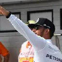 Lewis Hamilton (GBR) Mercedes AMG F1 celebrates in parc ferme at Formula One World Championship, Rd11, Hungarian Grand Prix, Qualifying, Hungaroring, Hungary, Saturday 23 July 2016. © Sutton Images
