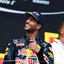 Daniel Ricciardo (AUS) Red Bull Racing celebrates on the podium at Formula One World Championship, Rd11, Hungarian Grand Prix, Race, Hungaroring, Hungary, Sunday 24 July 2016. © Sutton Images