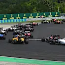Lewis Hamilton (GBR) Mercedes-Benz F1 W07 Hybrid leads at the start of the race at Formula One World Championship, Rd11, Hungarian Grand Prix, Race, Hungaroring, Hungary, Sunday 24 July 2016. © Sutton Images
