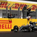Race winner Lewis Hamilton (GBR) Mercedes-Benz F1 W07 Hybrid crosses the line at Formula One World Championship, Rd11, Hungarian Grand Prix, Race, Hungaroring, Hungary, Sunday 24 July 2016. © Sutton Images