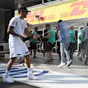 Race winner Lewis Hamilton (GBR) Mercedes AMG F1 celebrates with the champagne at Formula One World Championship, Rd11, Hungarian Grand Prix, Race, Hungaroring, Hungary, Sunday 24 July 2016. © Sutton Images
