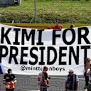 Kimi Raikkonen (FIN) Ferrari fans and banner at Formula One World Championship, Rd11, Hungarian Grand Prix, Race, Hungaroring, Hungary, Sunday 24 July 2016. © Sutton Images