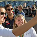 Daniel Ricciardo (AUS) Red Bull Racing fans selfie at Formula One World Championship, Rd11, Preparations, Hungaroring, Hungary, Thursday 21 July 2016. © Sutton Images