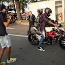 Lewis Hamilton (GBR) Mercedes AMG F1 on his MV Agusta Brutale motorbike at Formula One World Championship, Rd14, Italian Grand Prix, Practice, Monza, Italy, Friday 2 September 2016. © Sutton Images