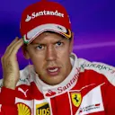 Sebastian Vettel (GER) Ferrari in the Press Conference at Formula One World Championship, Rd14, Italian Grand Prix, Qualifying, Monza, Italy, Saturday 3 September 2016. © Sutton Images