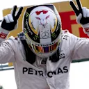 Pole sitter Lewis Hamilton (GBR) Mercedes AMG F1 celebrates in parc ferme at Formula One World Championship, Rd14, Italian Grand Prix, Qualifying, Monza, Italy, Saturday 3 September 2016. © Sutton Images