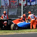 Esteban Ocon (FRA) Manor Racing MRT05 stops on track in Q1 and is recovered by the marshals at Formula One World Championship, Rd14, Italian Grand Prix, Qualifying, Monza, Italy, Saturday 3 September 2016. © Sutton Images