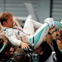 Race winner Nico Rosberg (GER) Mercedes AMG F1 celebrates in Parc ferme with the team at Formula One World Championship, Rd14, Italian Grand Prix, Race, Monza, Italy, Sunday 4 September 2016. © Sutton Images