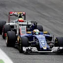 Marcus Ericsson (SWE) Sauber C35 and Esteban Gutierrez (MEX) Haas VF-16 battle for position at Formula One World Championship, Rd14, Italian Grand Prix, Race, Monza, Italy, Sunday 4 September 2016. © Sutton Images