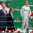 (L to R): Simon Cole (GBR) Mercedes AMG F1 Chief Track Engineer, Lewis Hamilton (GBR) Mercedes AMG F1, Luca Lotti (ITA) Undersecretary of State to the Prime Minister, Race winner Nico Rosberg (GER) Mercedes AMG F1 and Sebastian Vettel (GER) Ferrari celebrate on the podium at Formula One World Championship, Rd14, Italian Grand Prix, Race, Monza, Italy, Sunday 4 September 2016. © Sutton Images